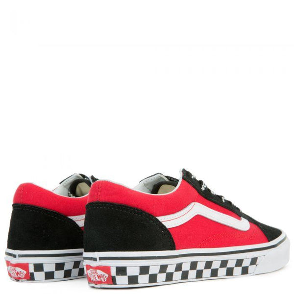 old school vans black and red