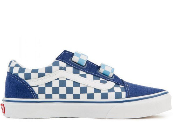 checkerboard blue vans