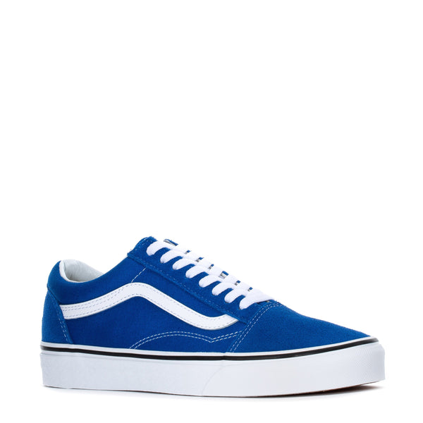 white vans with blue stripe