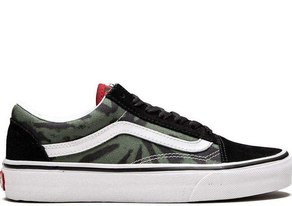 black and tie dye vans