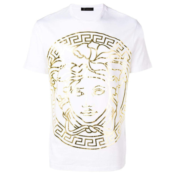 Stout Prematuur Hoeveelheid van VERSACE Large Medusa Print T-Shirt, White – OZNICO