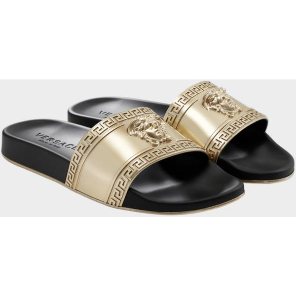 versace gold medusa slides