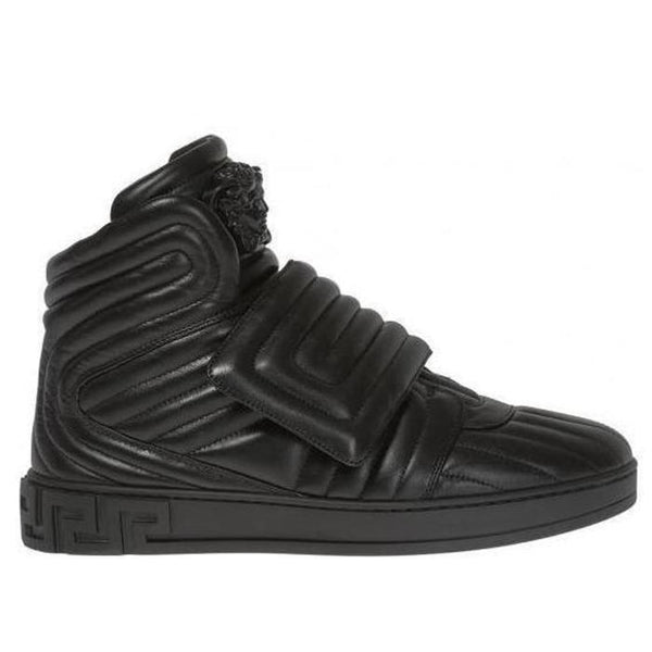 quilted sneakers black
