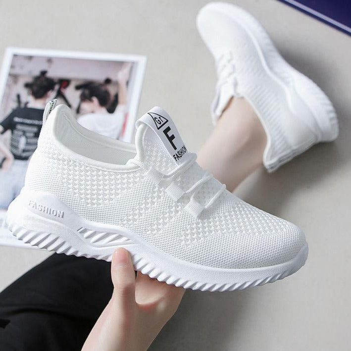 Mesh Sneakers Female Korean Fashion Running White Shoe B