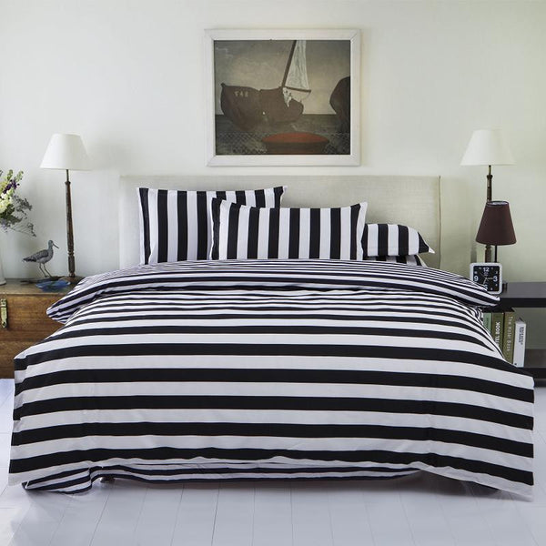 Bedding Set Twin Full Queen Size Duvet Cover Set Classic Black And