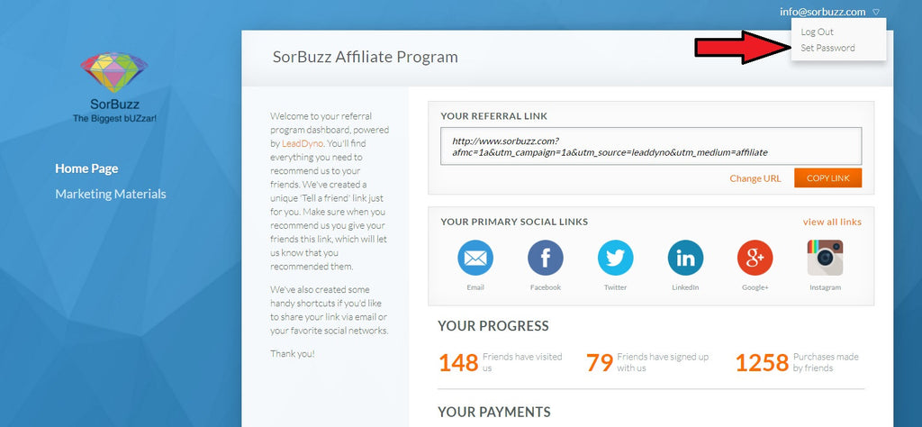 setting affiliate program account with best commissions