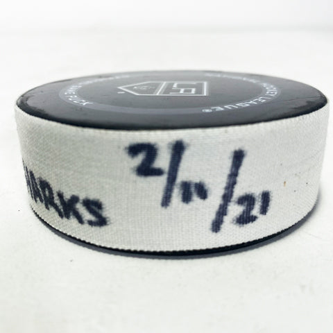 LA Kings vs. San Jose Sharks Game-Used Puck 02/11/21