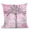 Vintage Travel Palm Pink Throw Pillow By Andrea Haase