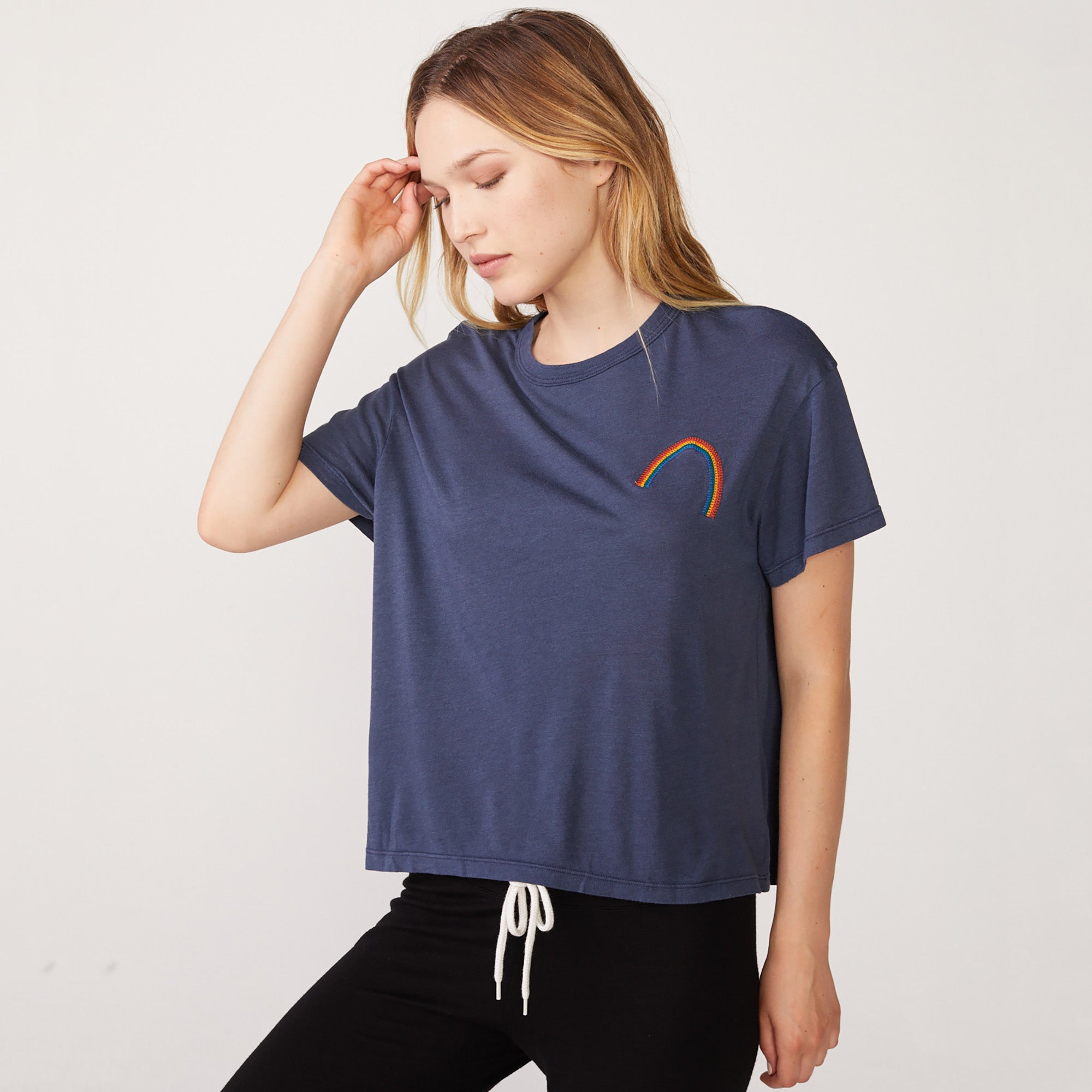 Rainbow Embroidered Vintage Tee