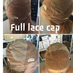 Four images showing full lace caps.