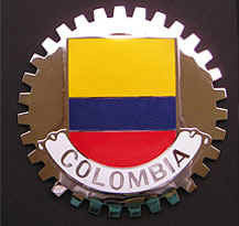 Colombia Colombian Flag Screw On License Plate Emblem Car Decal Badge