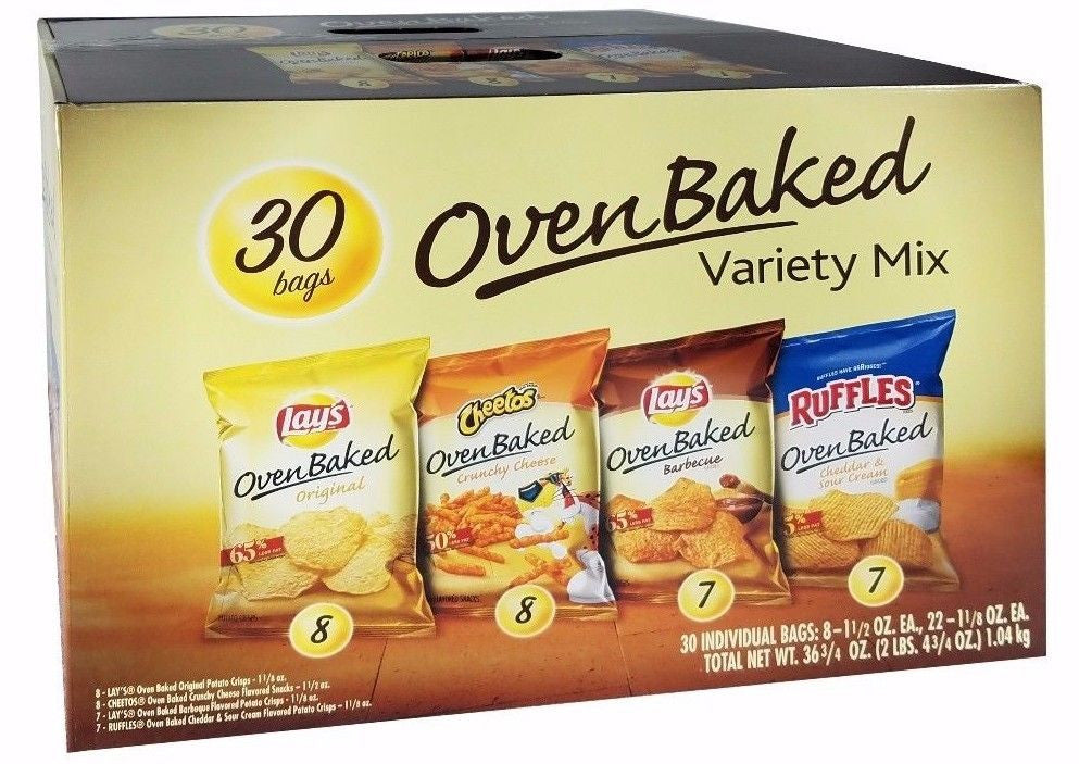 Lays Oven Baked Variety Mix 36.75 oz Pack - 30 Bags