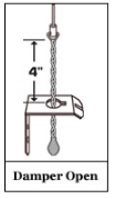 chimney flue damper open position