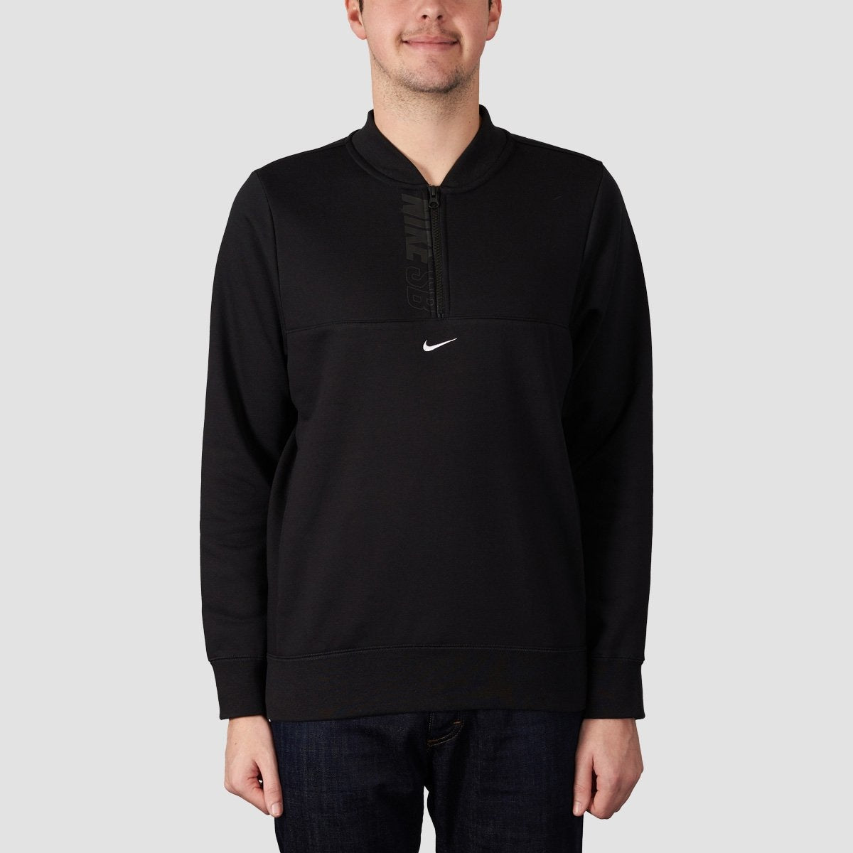 neutral monitor Ilegible Nike SB Icon Mock Neck Half Zip Sweat Black/Black/White -  rollersnakes.co.uk – Rollersnakes