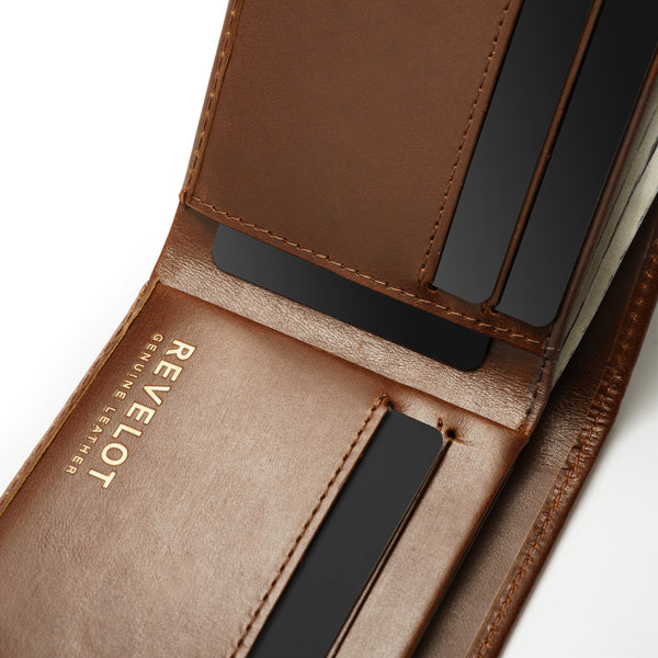 Waxed Brown Leather Slim Wallet / W2V2