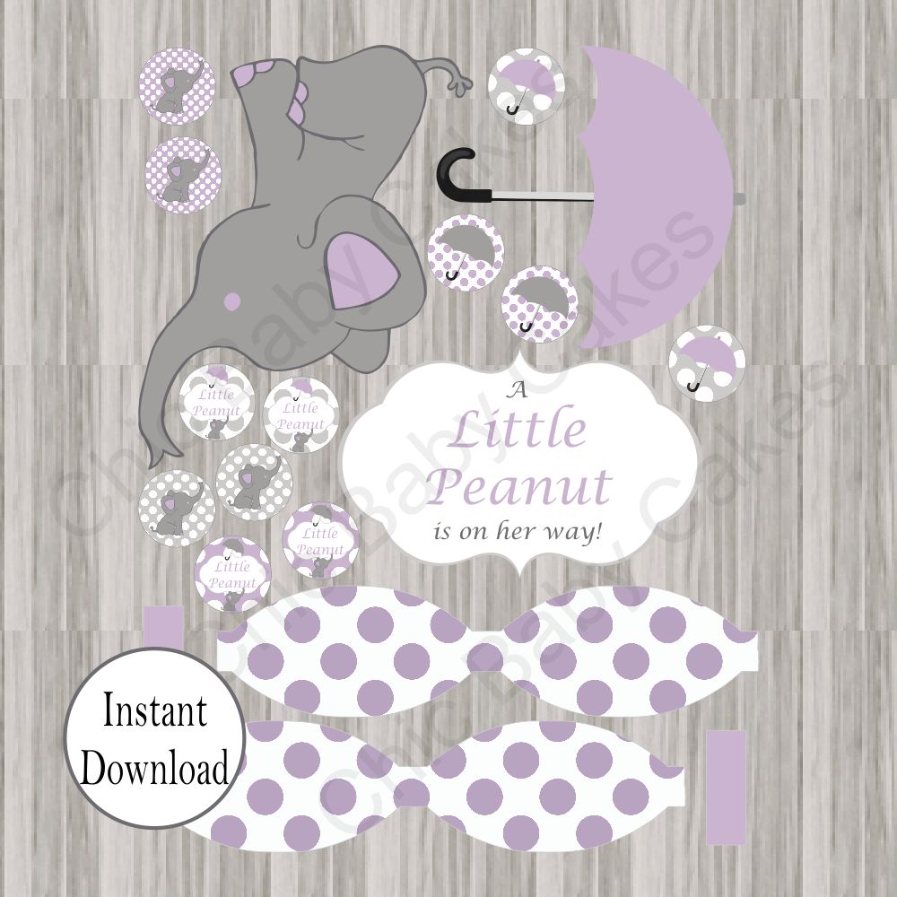 little peanut lilac purple and gold elephants