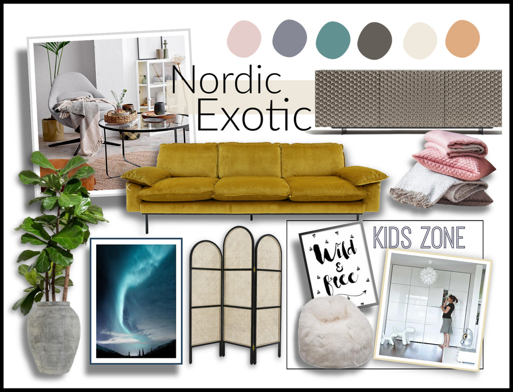 Mood Board for Nordic Exotic Living Room