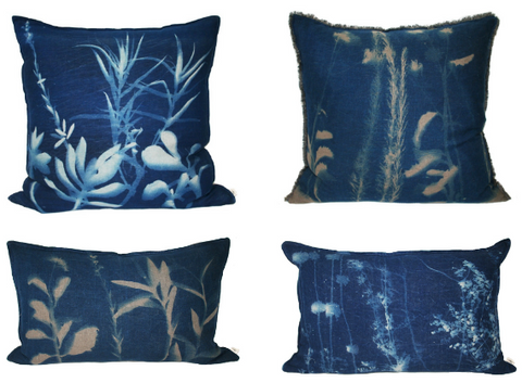 Botanical Blueprint cushions