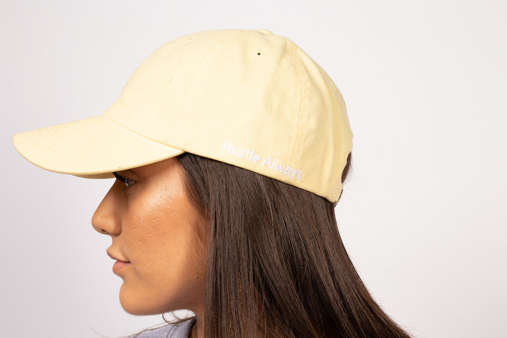 pastel yellow baseball cap