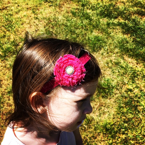 Pink Flower Jewell Hairband