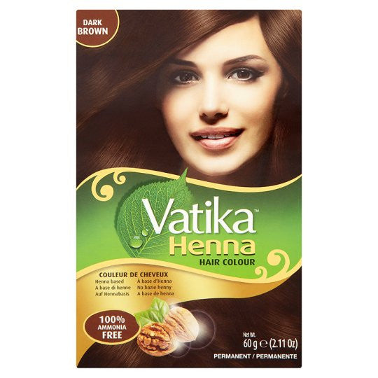 Vatika Henna Hair Colour Rich Black Natural Brown Burgundy Dark Brown 60grm