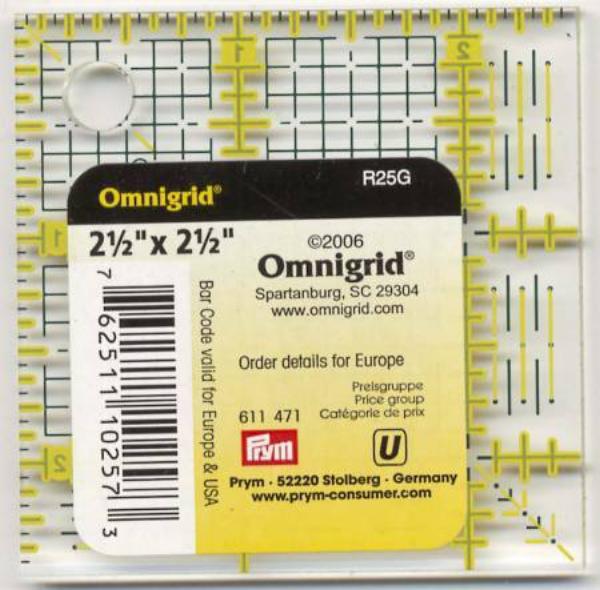 Omnigrid R25G 2-1/2-Inch by 2-1/2 Inch Grid Ruler 