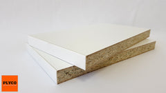 Image of White Melamine High Moisture Resistant Particleboard available at Plyco Fairfield and Plyco Mornington