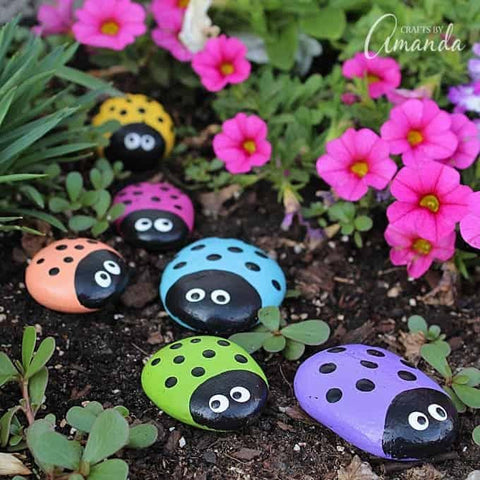 Lady Bug Garden Rocks – Crafts by Amanda