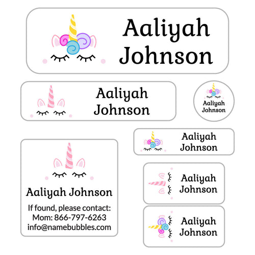 Unicorn School Labels Pack