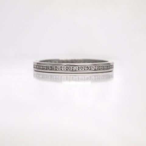 channel set diamond wedding band