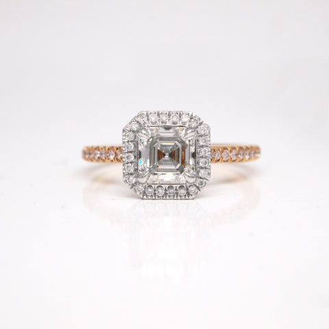 two tone diamond engagement ring