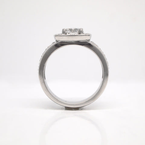 custom diamond engagement ring low to finger