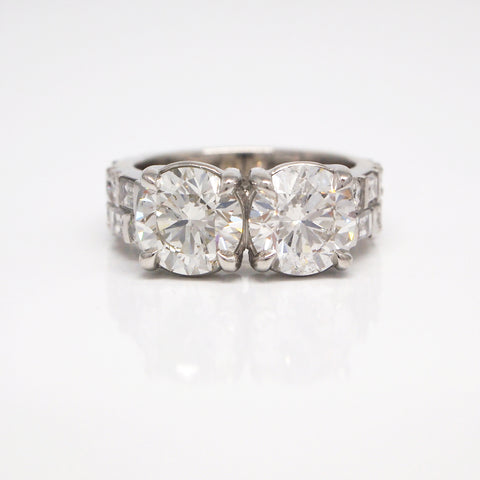 custom 2-stone diamond ring