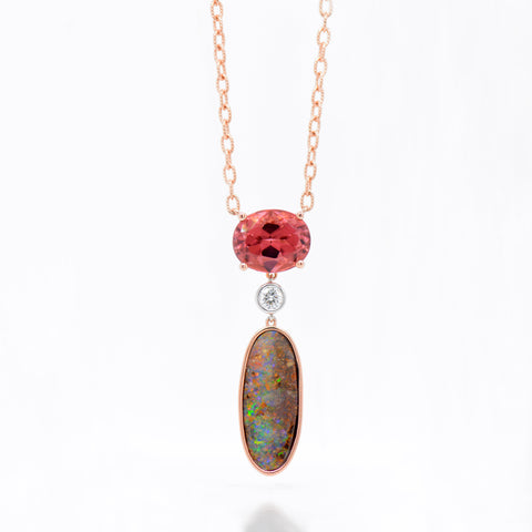 boulder opal necklace diamond judith arnell jewelers portland
