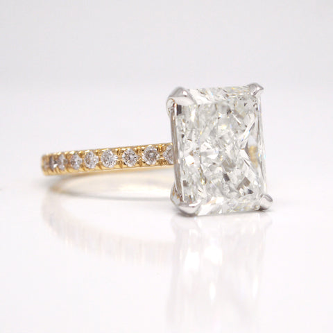 custom diamond engagement ring 4ct radiant