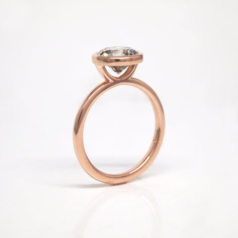 rose gold grey diamond engagement ring