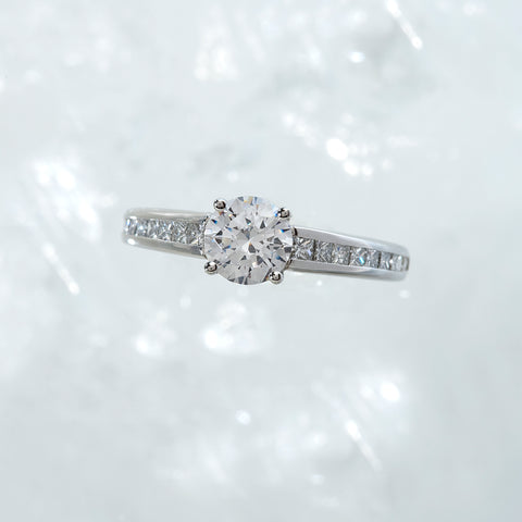 diamond channel engagement ring