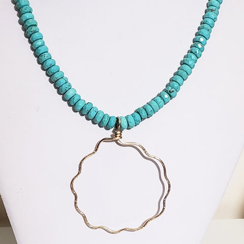 Cloud by Day Necklace with Turquoise 