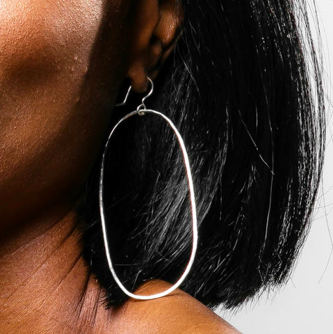 Elena Large Oval Hoop Earrings