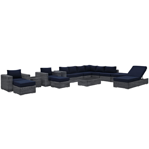 Summon 12 Piece Outdoor Patio Sunbrella® Sectional Set