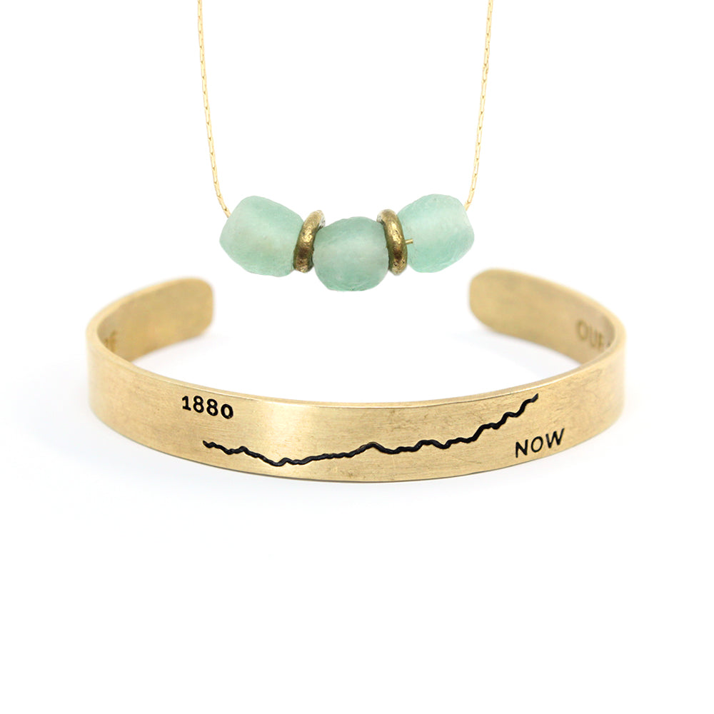 'Climate' Cuff and Upcycled Love Necklace Set