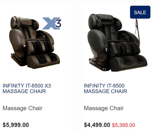 Infinity IT-8500 vs IT-8500X3 Massage Chairs