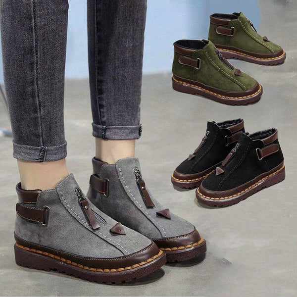 womens new style chelsea platform flat bottom martin ankle boots