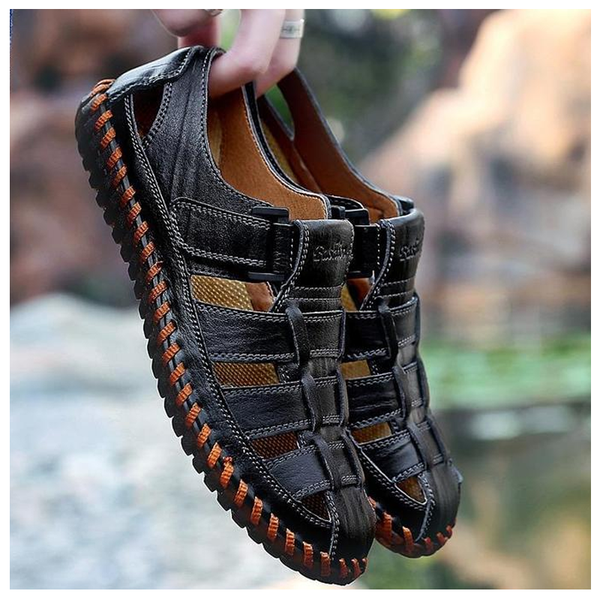 Sandals 2019 Summer Cool Mens Genuine Leather Sandals – Kaaum