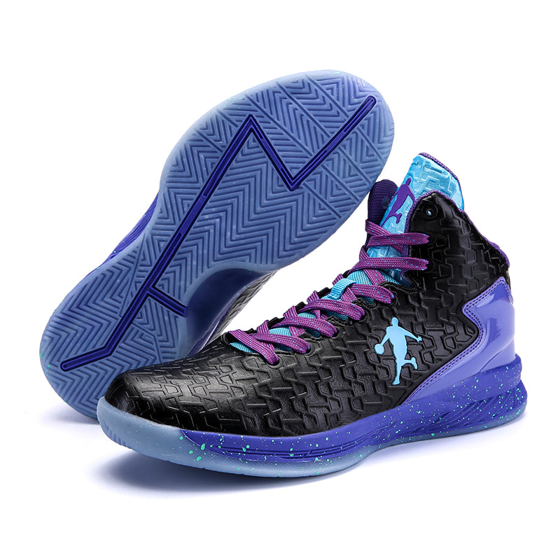 blue high top basketball shoes