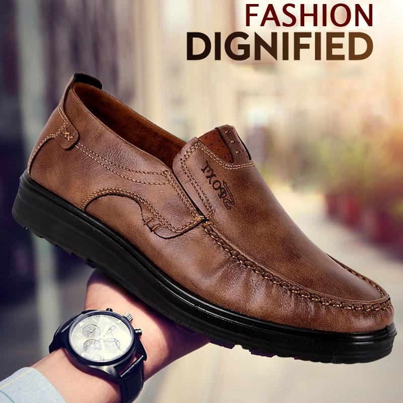 mens soft leather casual shoes