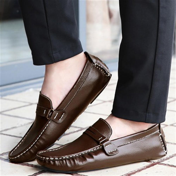 leather mens loafer shoes