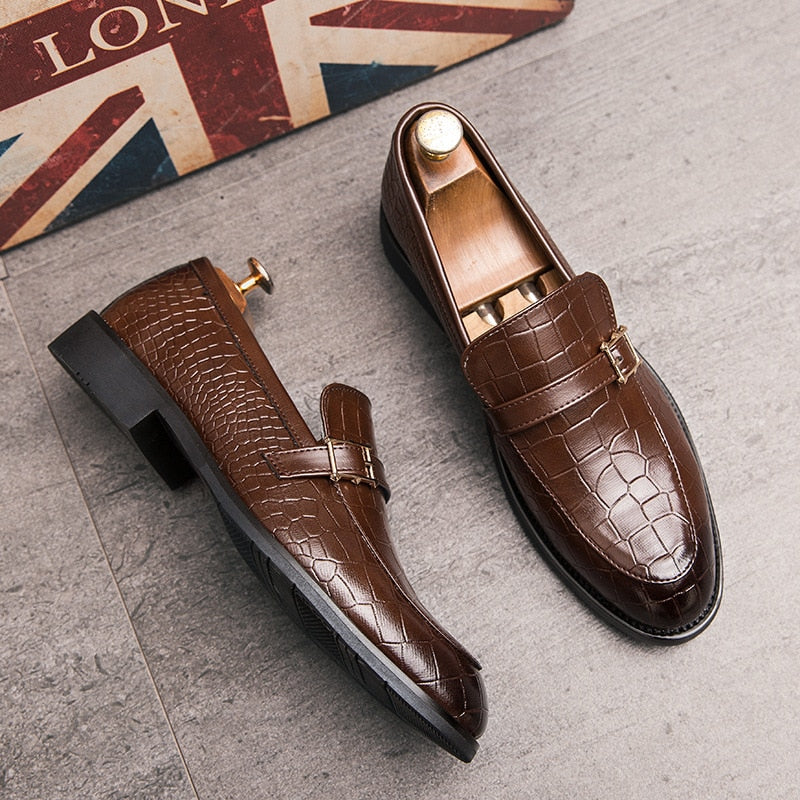 mens casual buckle shoes