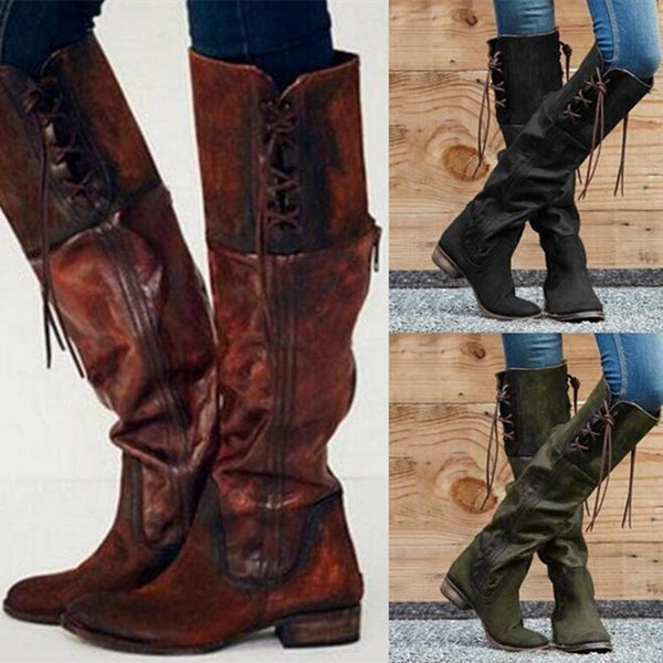 real leather knee high womens boots