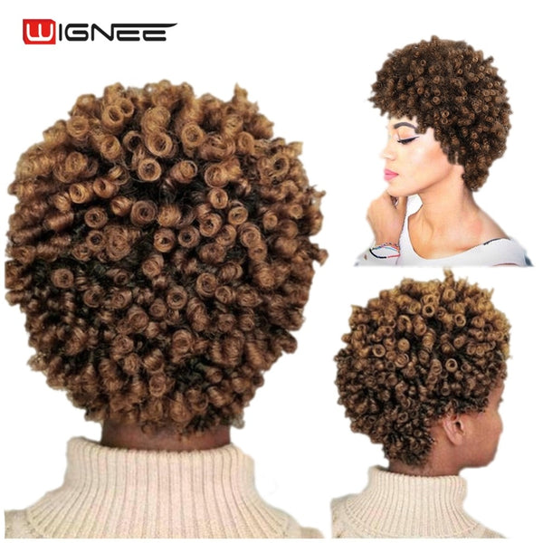 short brown curly wig